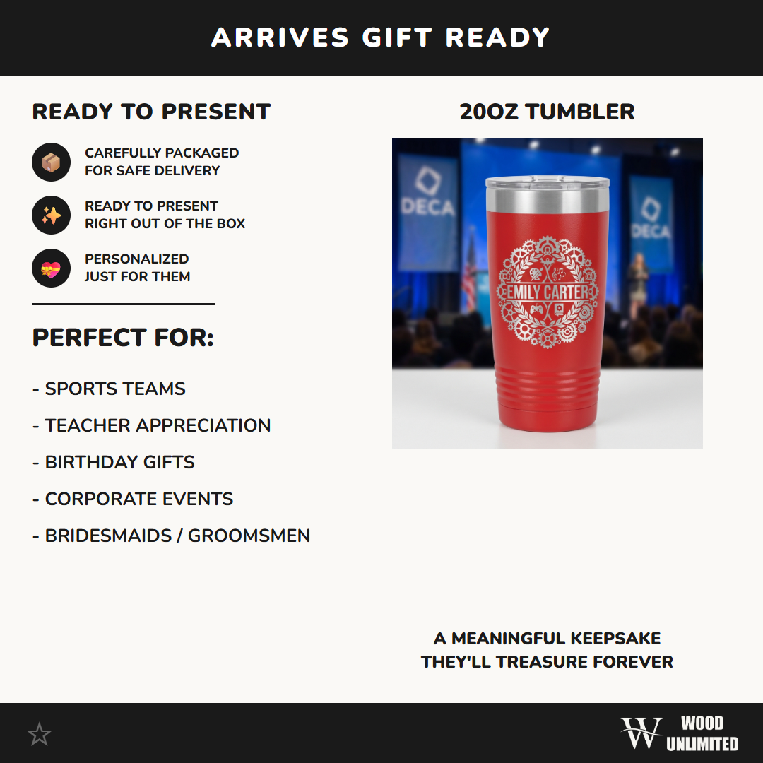 Personalized Hobbyist Tumbler Gift - Custom Name Engraved - Multifaceted Achievement Design - Laser Etched Steel