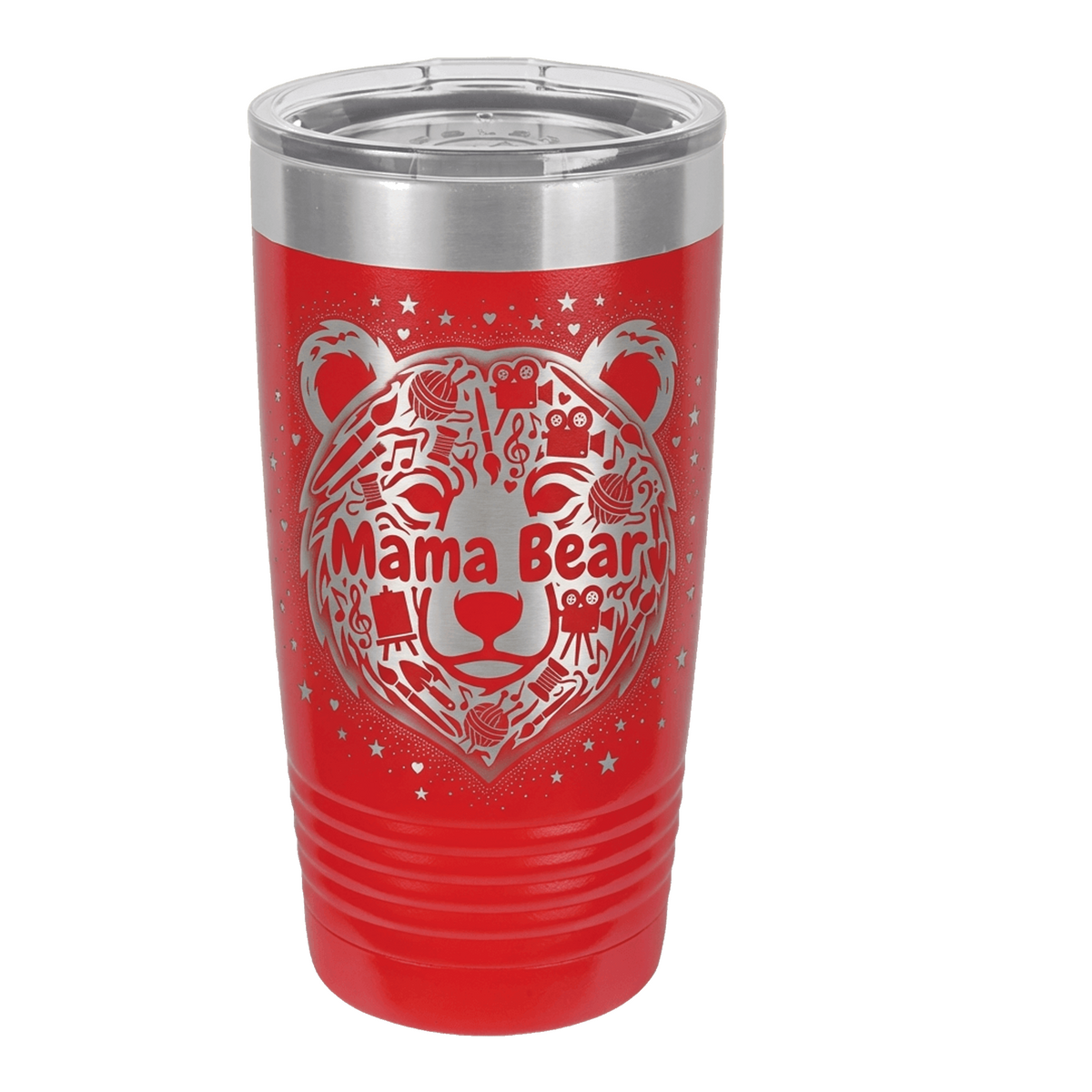 Personalized Mama Bear Tumbler for Hobby Mom - Creative Mother's Day Gift - Laser Engraved 20oz Ringneck Mug