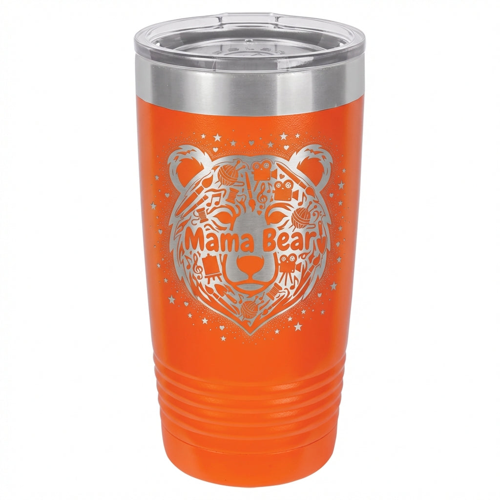 Personalized Mama Bear Tumbler for Hobby Mom - Creative Mother's Day Gift - Laser Engraved 20oz Ringneck Mug