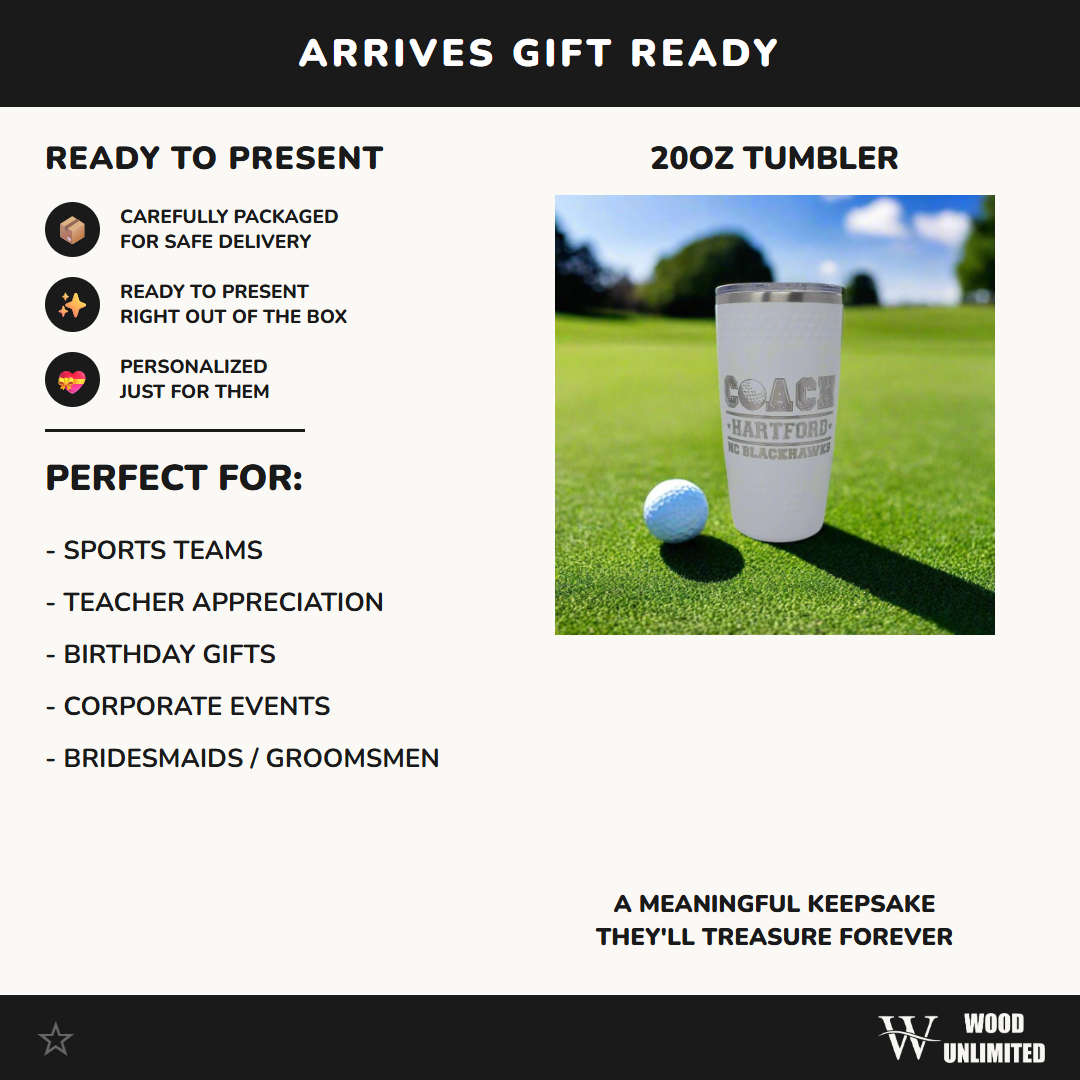 Personalized Custom 20oz Tumbler Laser Engraved Stainless Steel Drinkware - Custom Insulated Gift for Outdoor Adventures