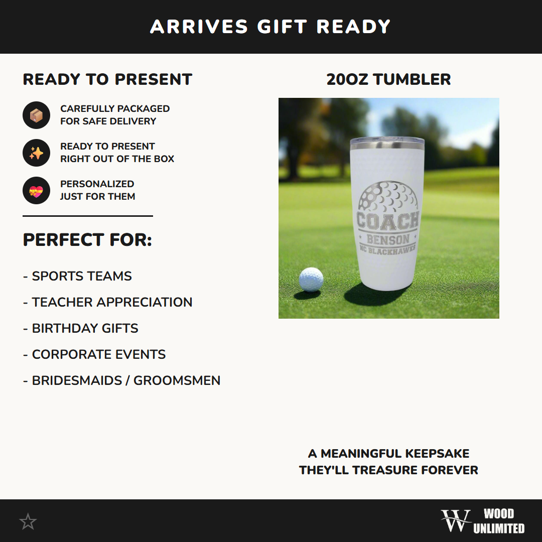 Personalized Custom 20oz Ringneck Tumbler - Laser Engraved Stainless Steel Drinkware for Unique Gifts & Everyday Use