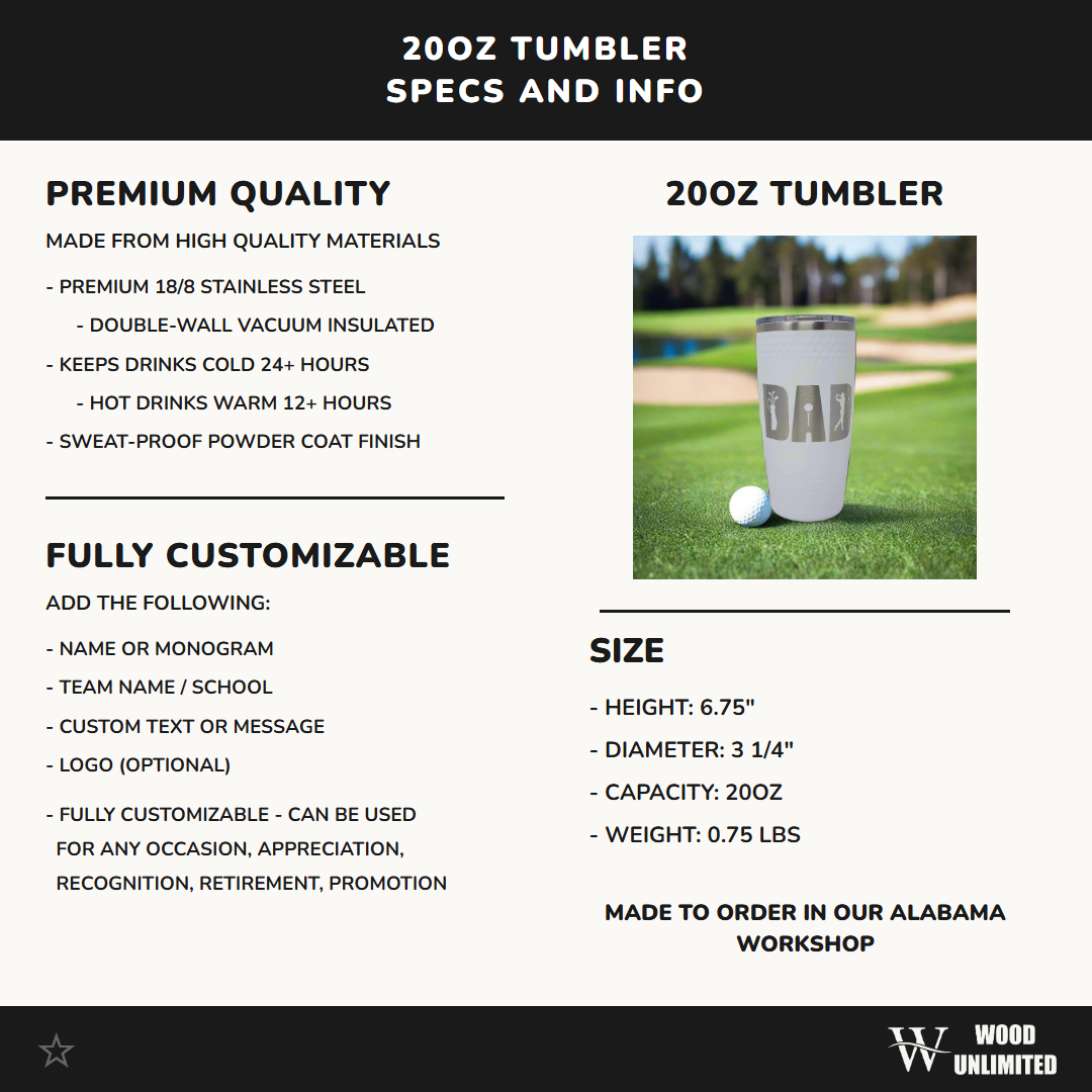 Golf Tumbler Valentines 20oz