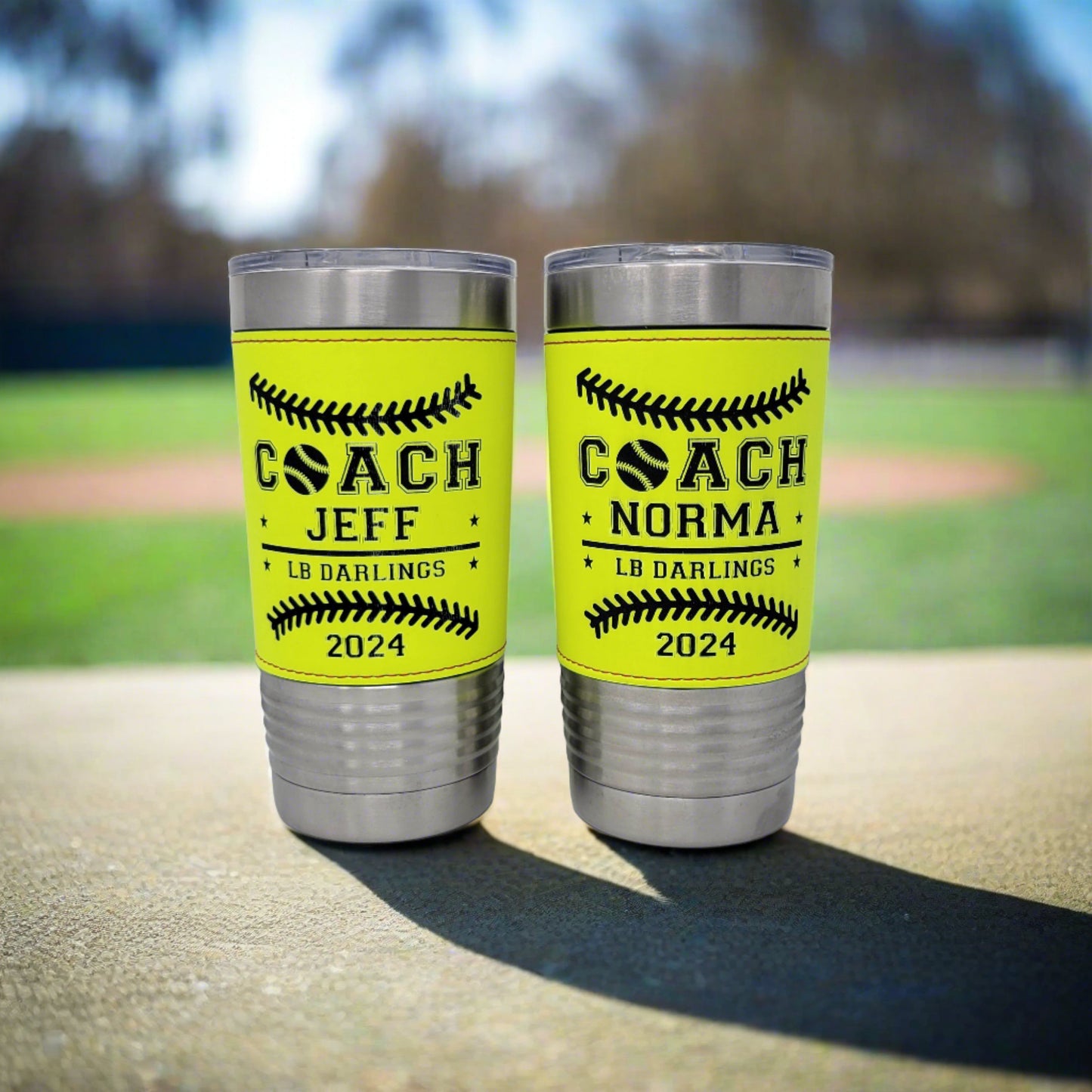 Personalized Softball Leatherette Tumbler