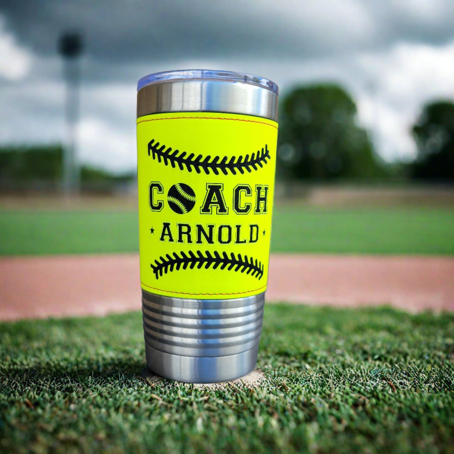 Personalized Softball Leatherette Tumbler