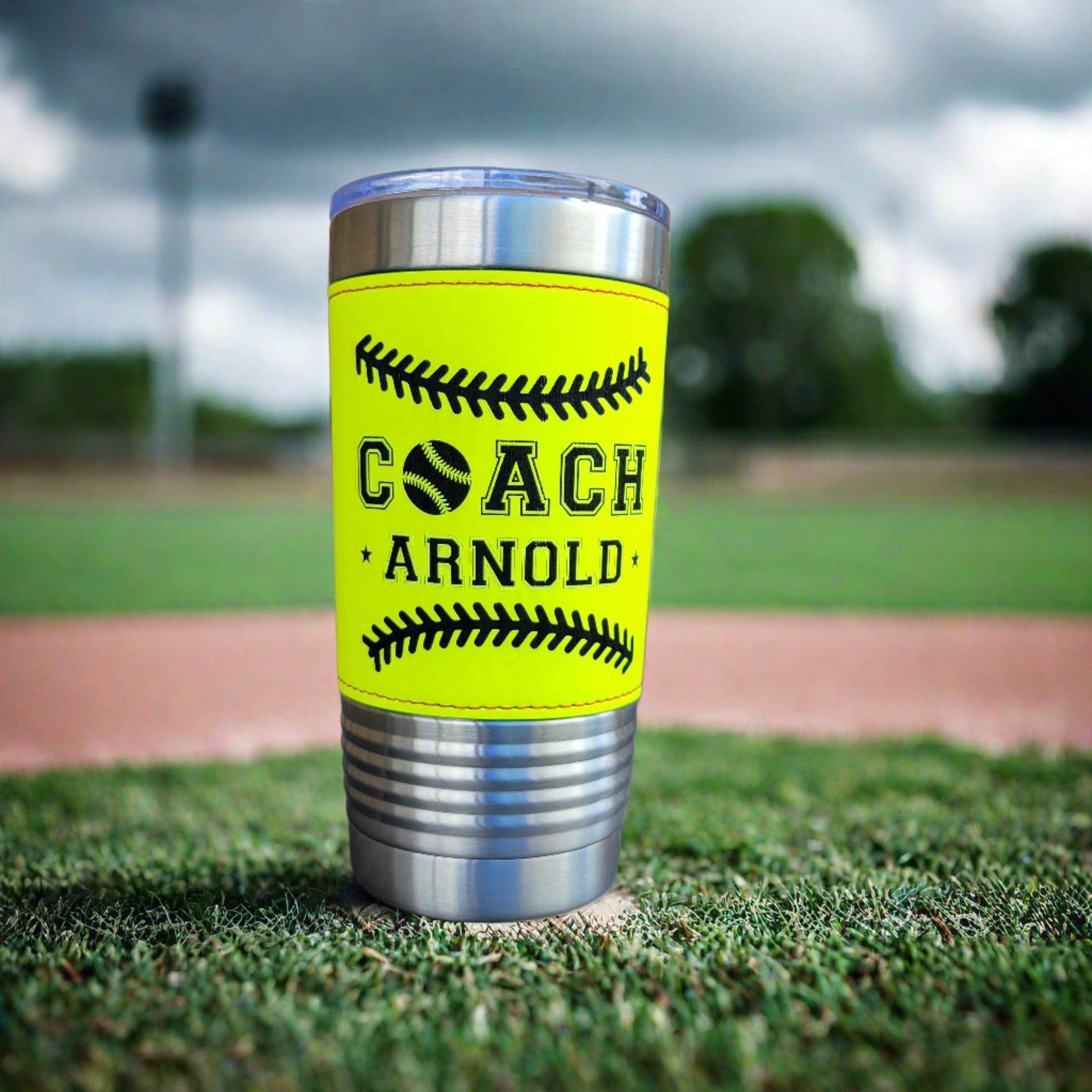 Personalized Softball Leatherette Tumbler