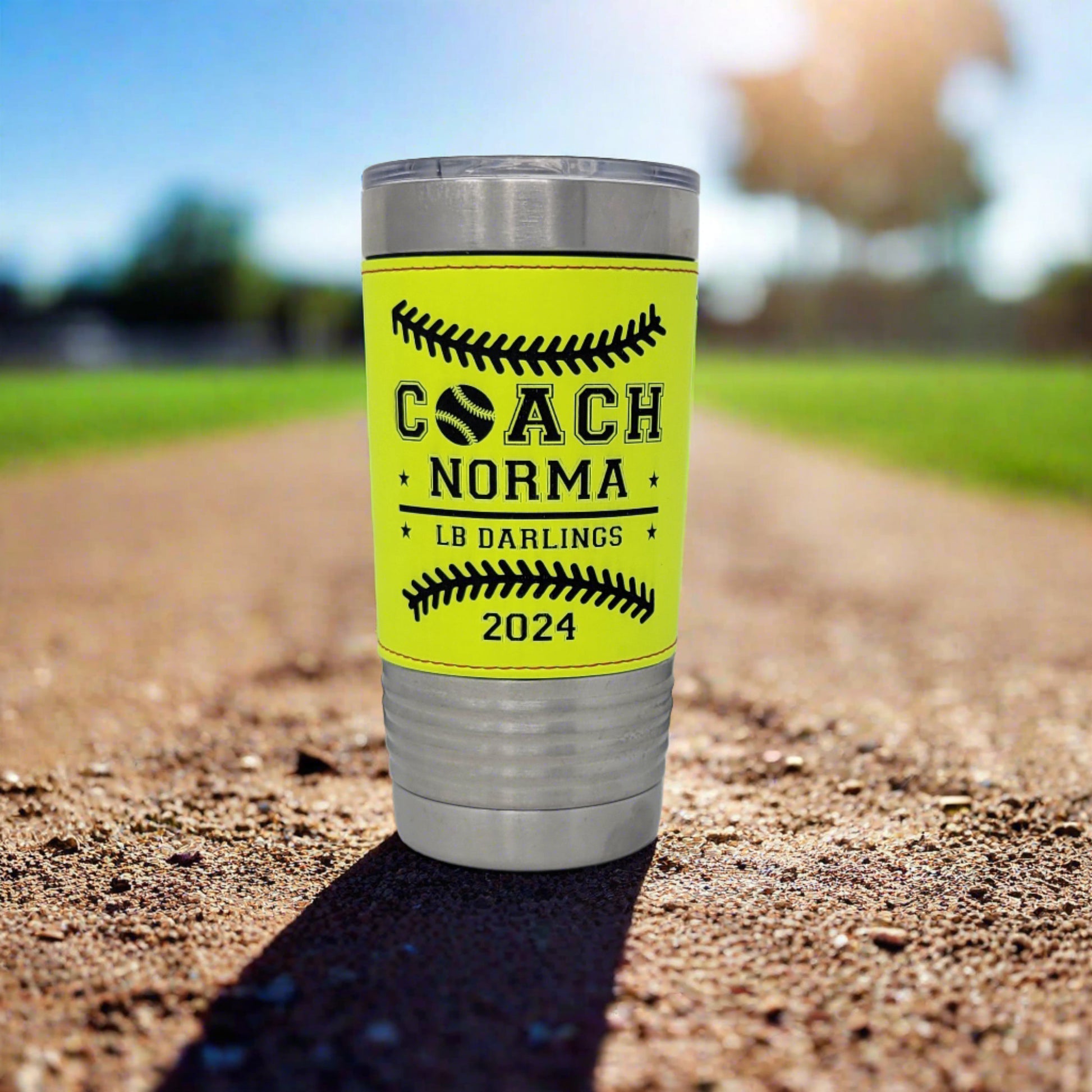 Personalized Softball Leatherette Tumbler