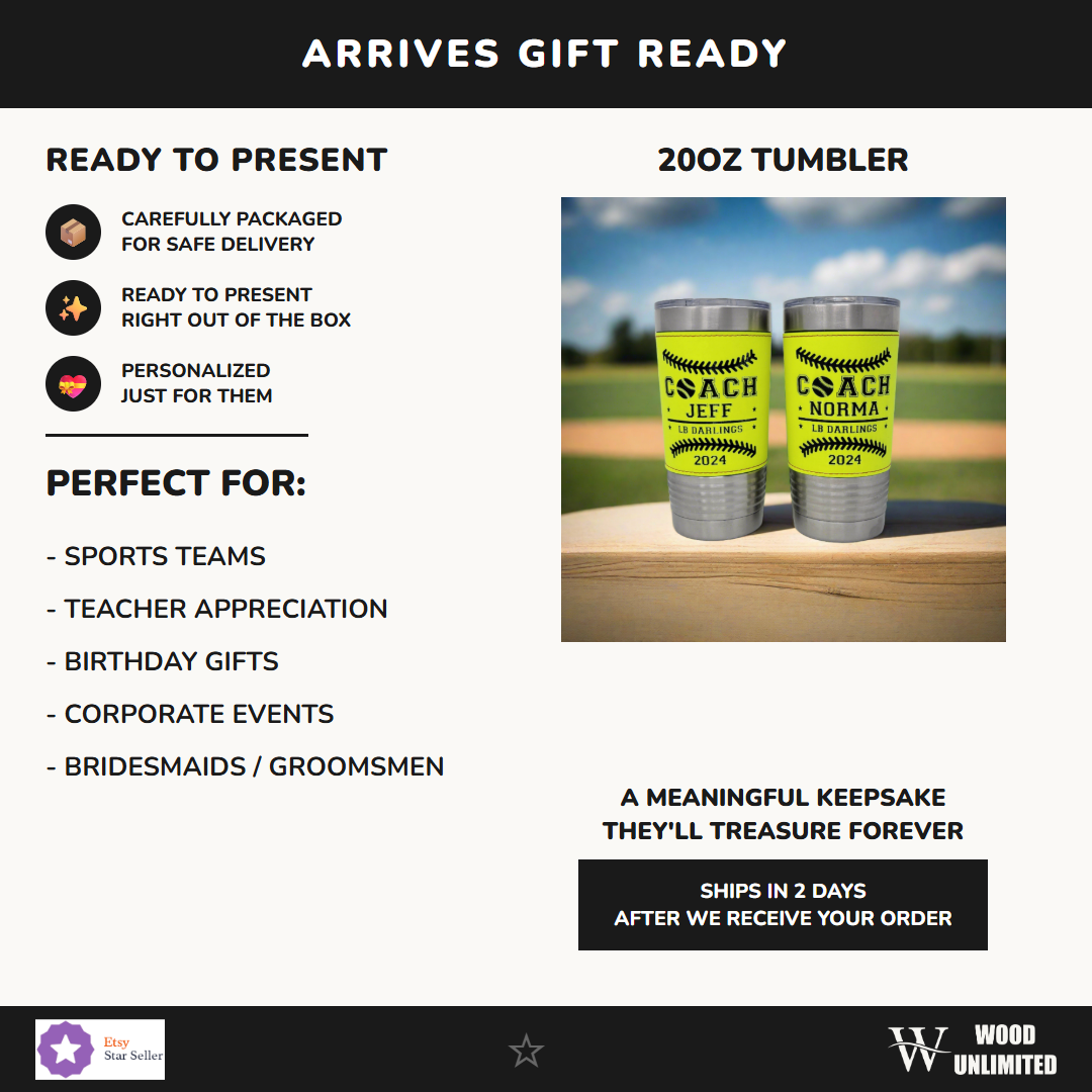 Personalized Softball Leatherette Tumbler