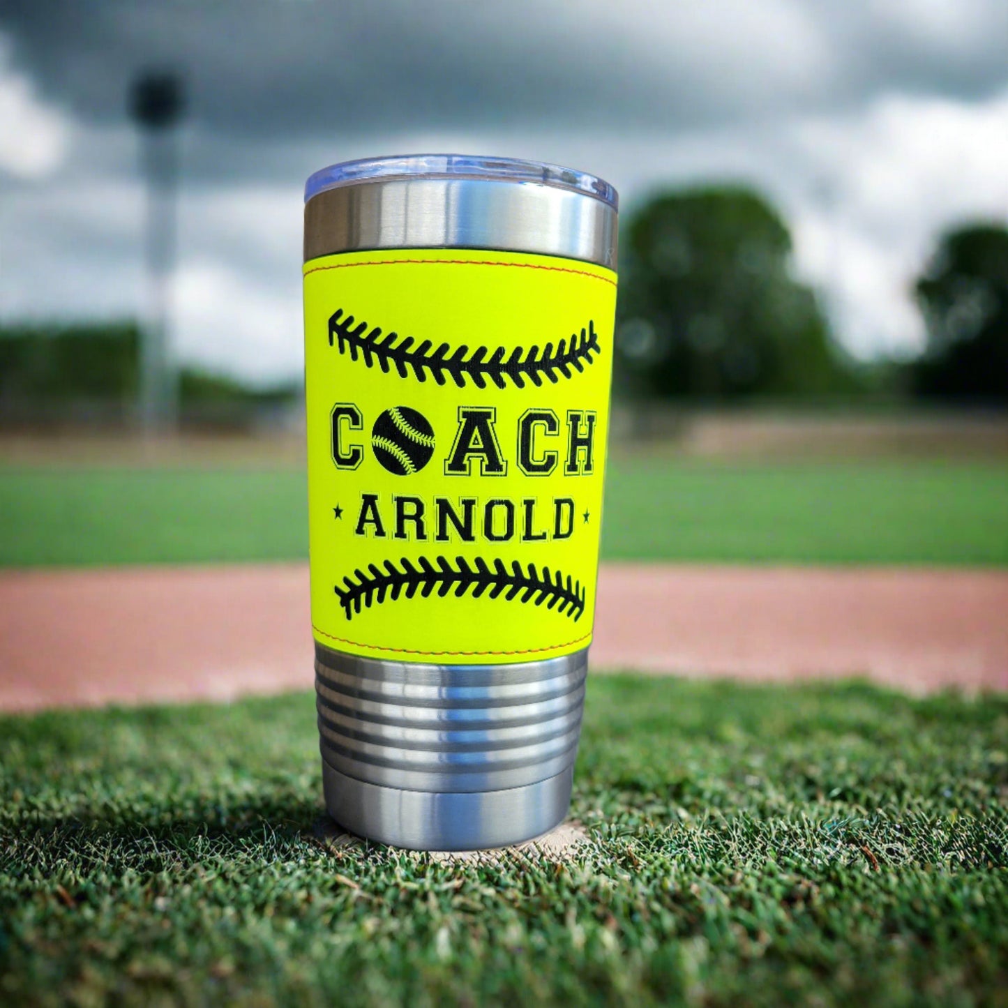 Personalized Softball Leatherette Tumbler