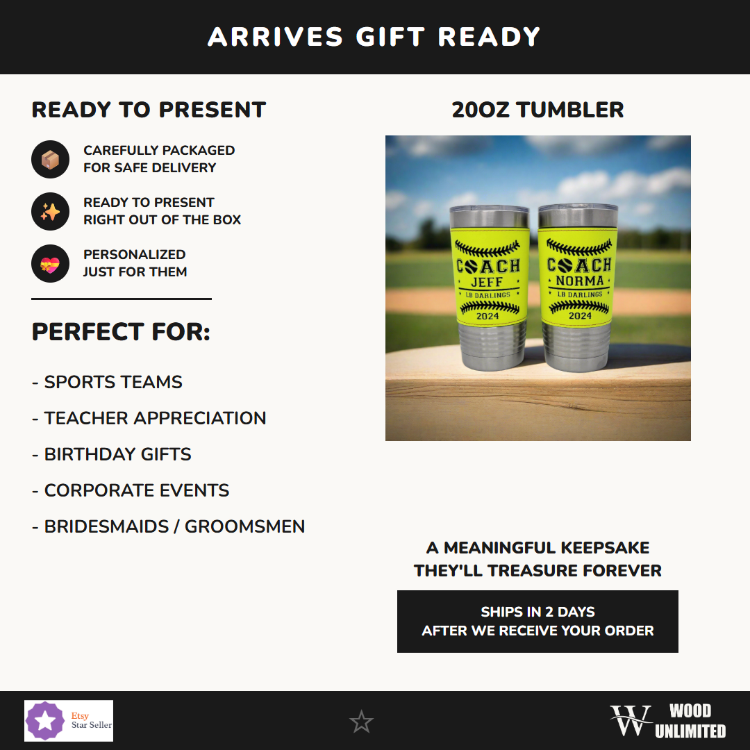 Personalized Softball Leatherette Tumbler