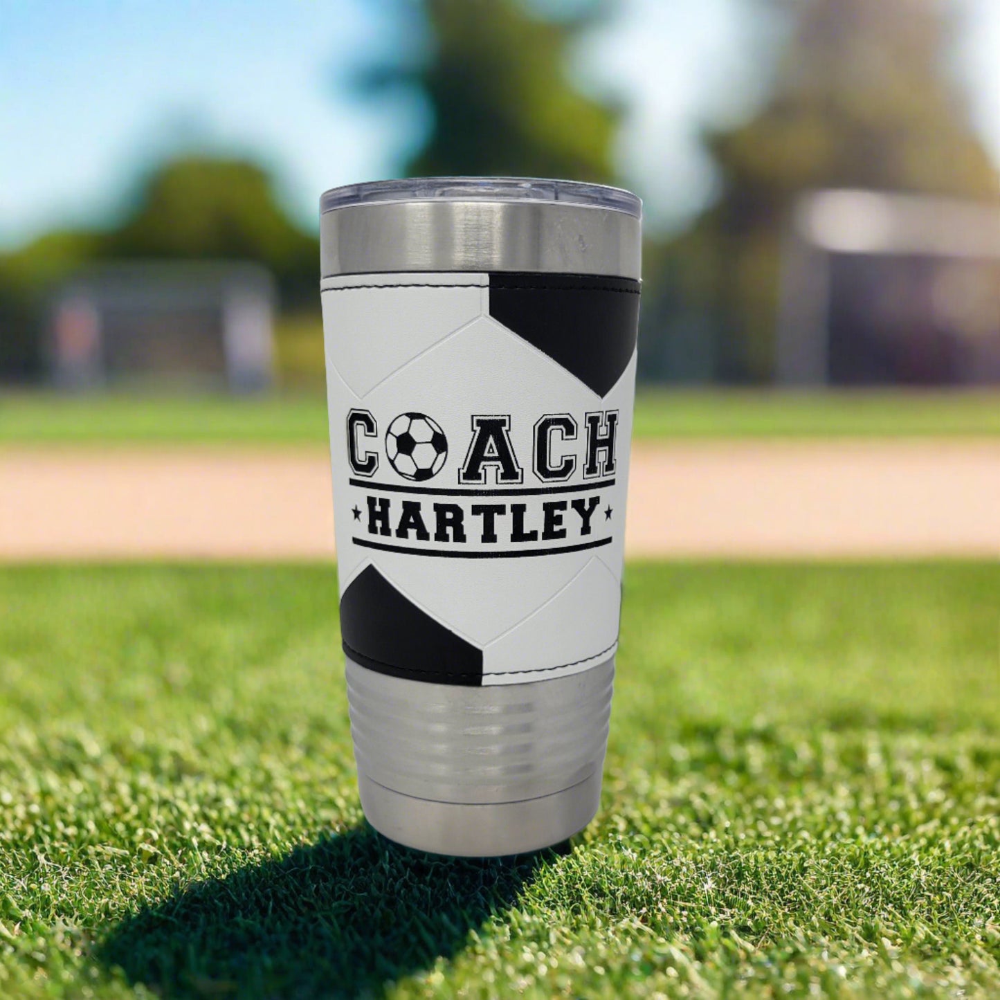 Multiple soccer coach tumblers – perfect for team gifts and bulk orders
