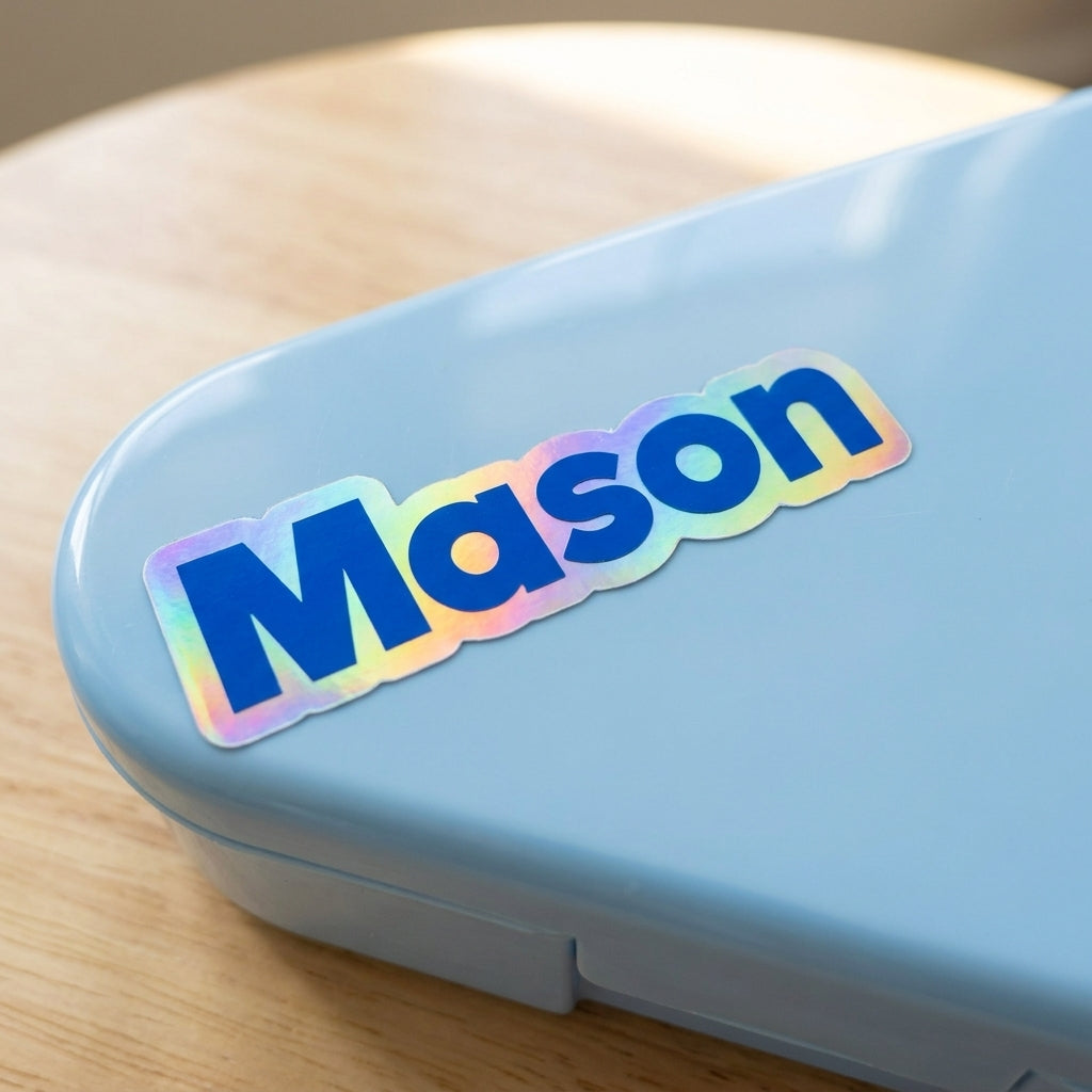 Custom Holographic Name Stickers | Full Color, Waterproof Labels for Daycare, School & More!