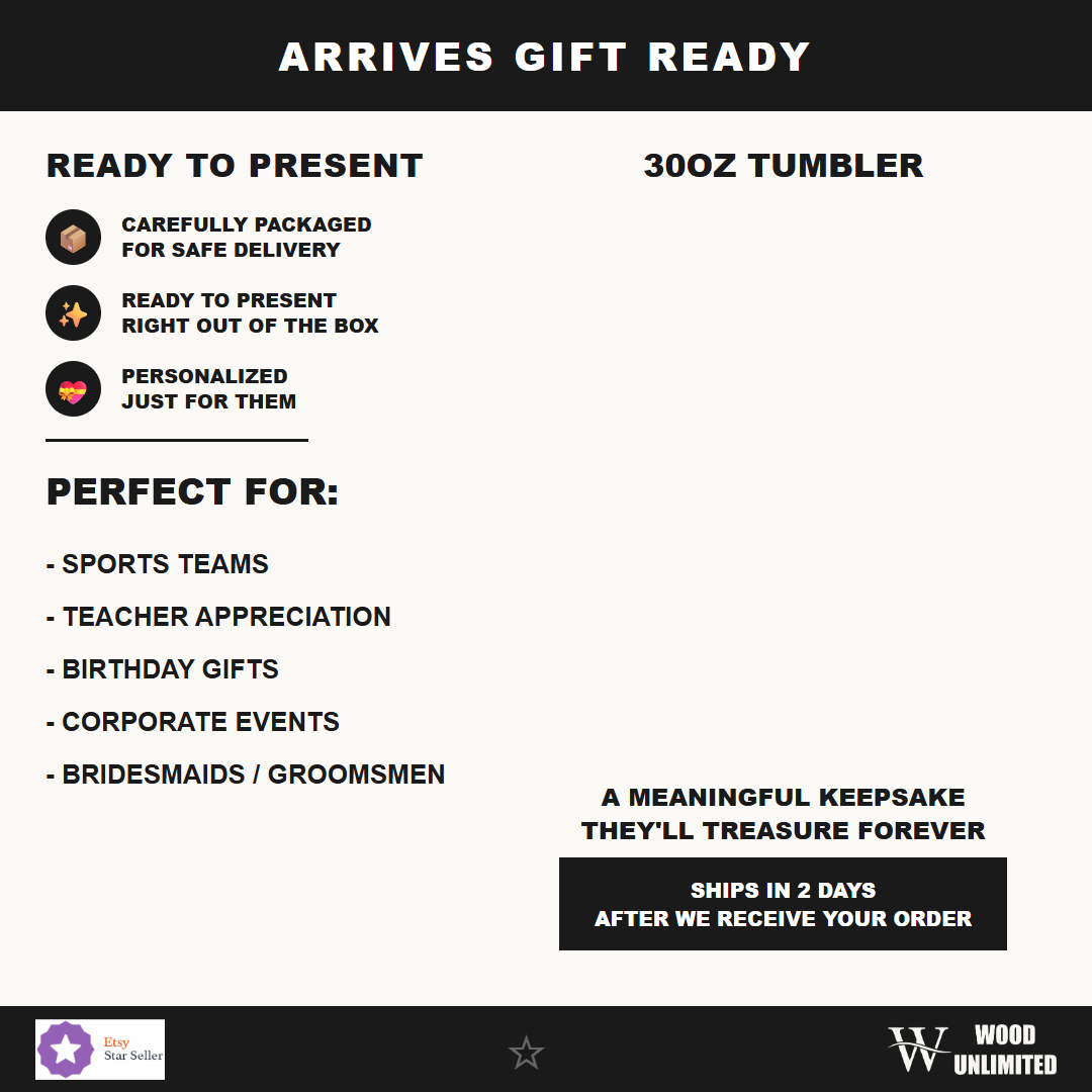 Personalized Custom Tumbler Gift - Laser Engraved 30oz Large Insulated Mug - Durable Stainless Steel Drinkware - Custom Name