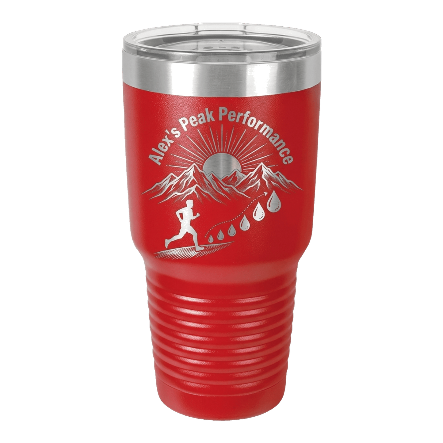 Personalized Outdoor Athlete Tumbler Gift - Mountain Runner Hydration Tracker - Custom Name Engraved 30oz Tumbler