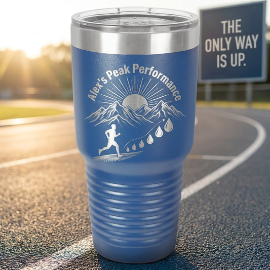 Personalized Outdoor Athlete Tumbler Gift - Mountain Runner Hydration Tracker - Custom Name Engraved 30oz Tumbler - View 2
