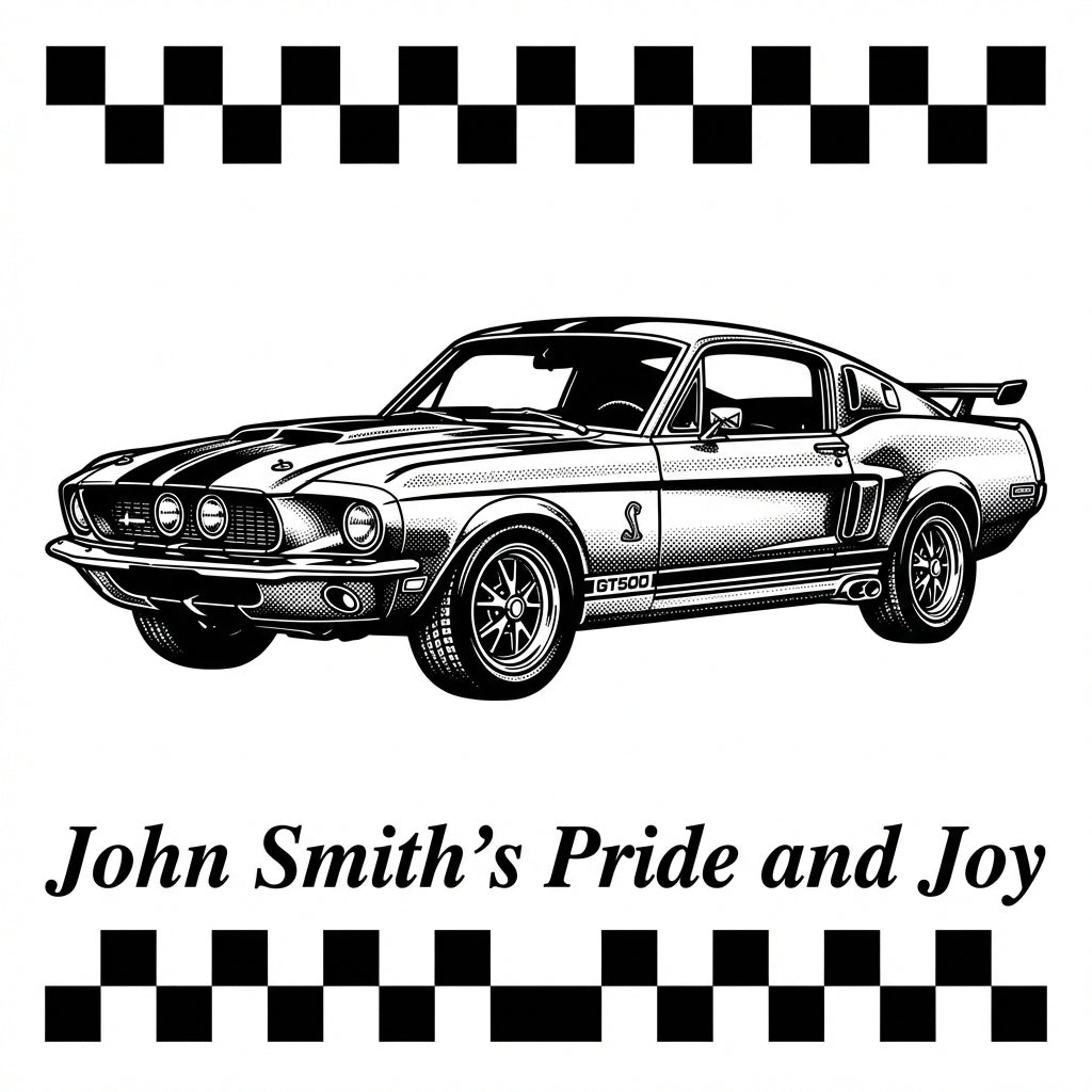 Personalized Classic Car Enthusiast Tumbler | Vintage Muscle Car Gift | Laser Engraved 30oz | Custom Text | Car Guy Gift Idea