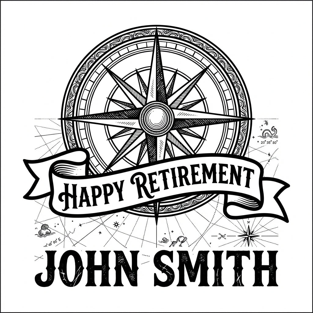 Personalized Retirement Gift 40oz Travel Tumbler - Nautical Compass - Laser Engraved - Custom Name