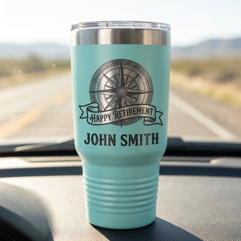 Personalized 40oz laser engraved water bottle for retirement gift