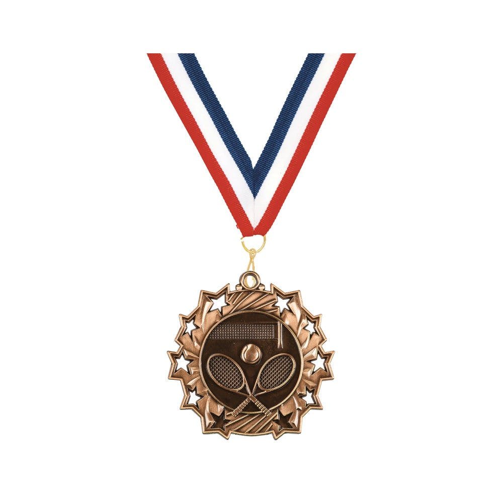 Personalized Tennis Team Medals, Tennis Player Medallions with Neck Ribbon, Tennis Player Awards for Players and Coaches -...