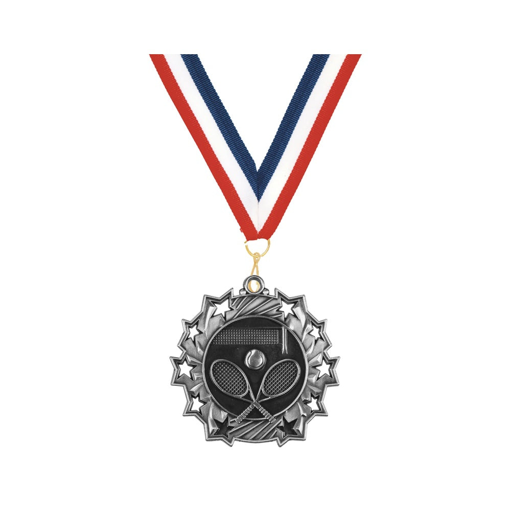 Personalized Tennis Team Medals, Tennis Player Medallions with Neck Ribbon, Tennis Player Awards for Players and Coaches -...