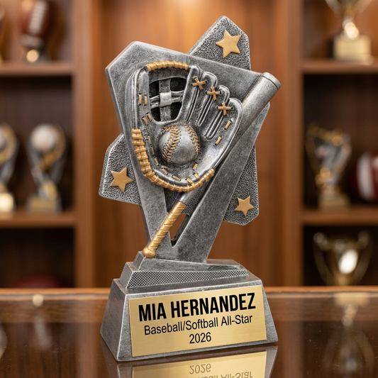 Baseball Trophy | Softball Award | Personalized Sports Trophy | Custom Engraved Plate | Player Recognition | MVP Award - View 1