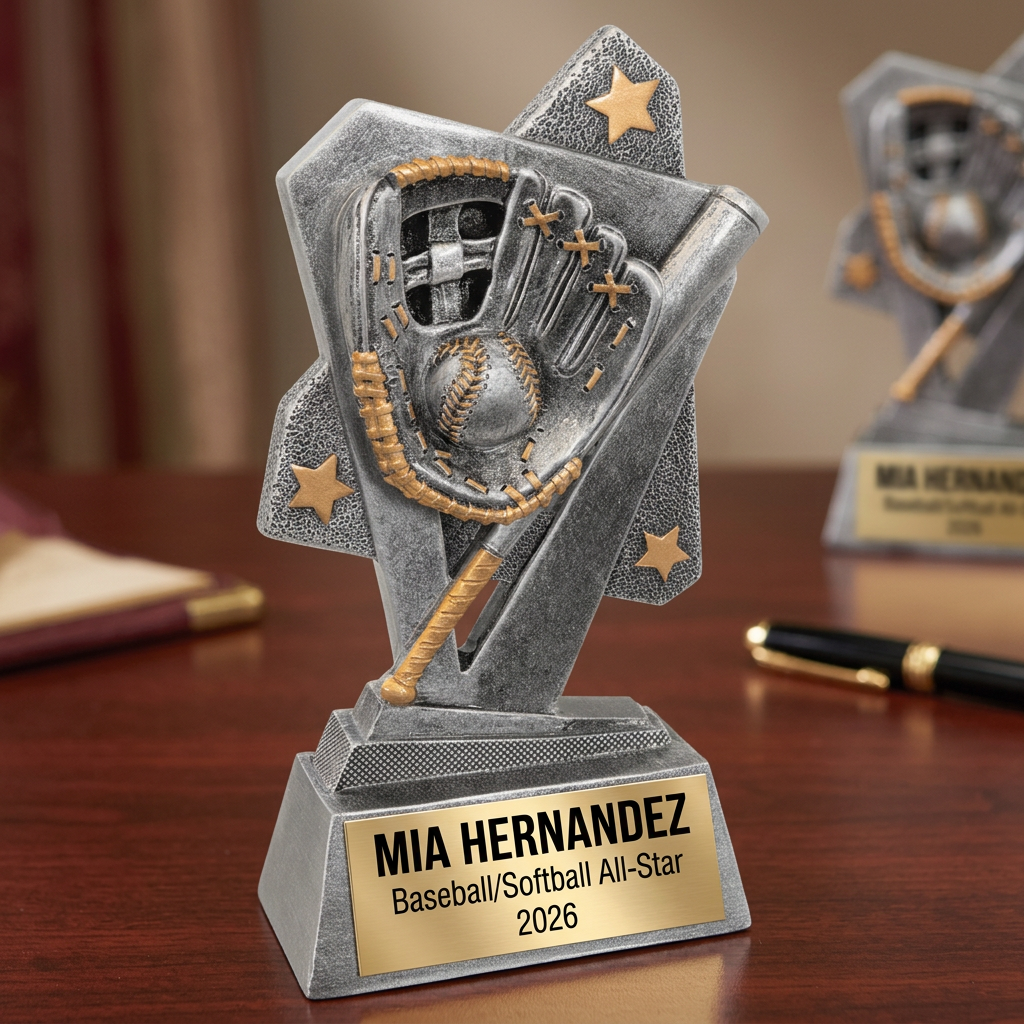 Baseball Trophy | Softball Award | Personalized Sports Trophy | Custom Engraved Plate | Player Recognition | MVP Award - View 2