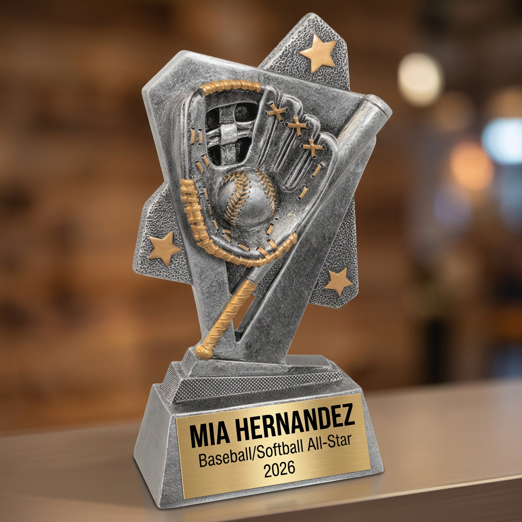 Baseball Trophy | Softball Award | Personalized Sports Trophy | Custom Engraved Plate | Player Recognition | MVP Award - View 4