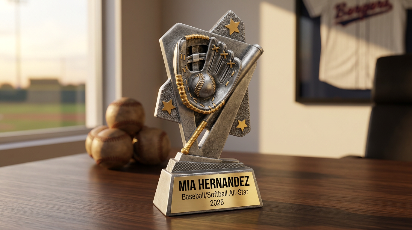 Baseball Trophy | Softball Award | Personalized Sports Trophy | Custom Engraved Plate | Player Recognition | MVP Award - View 5