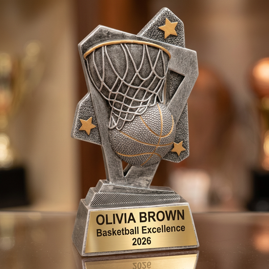 Basketball Trophy Personalized | Custom Award | Engraved Name Plate | Team MVP Gift | Sports Recognition - View 1