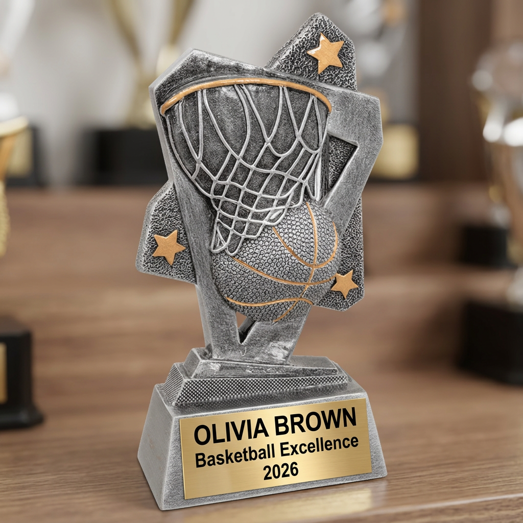 Basketball Trophy Personalized | Custom Award | Engraved Name Plate | Team MVP Gift | Sports Recognition - View 4