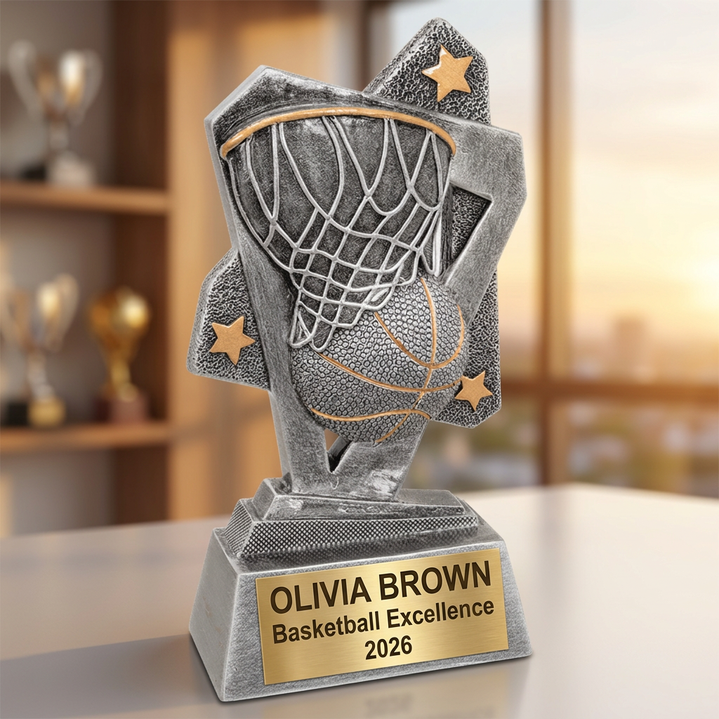 Basketball Trophy Personalized | Custom Award | Engraved Name Plate | Team MVP Gift | Sports Recognition - View 5