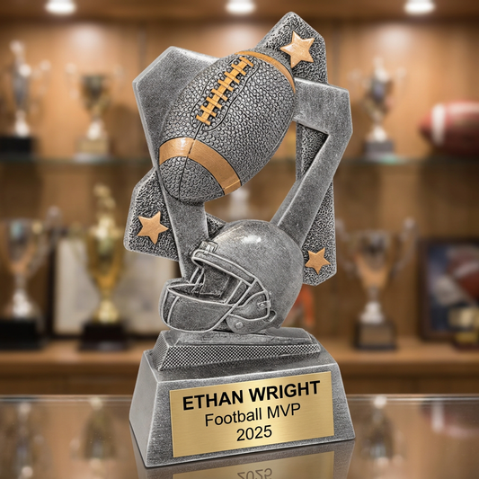 Football Trophy Personalized | Custom Sports Award | Engraved Name Plate | Team MVP Recognition | Football Gift - View 1