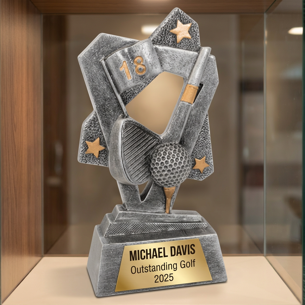 Golf Trophy | Personalized Golf Award | Custom Engraved Nameplate | Golf Tournament Gift | Golfer Recognition - View 1