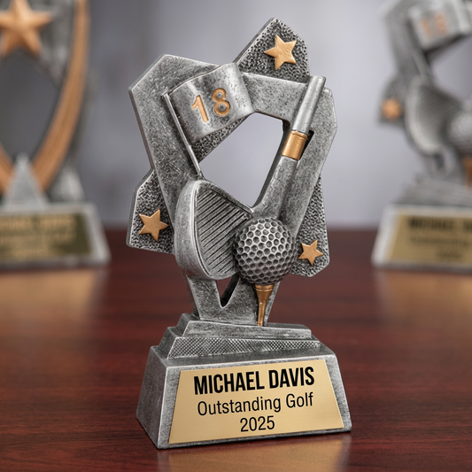 Golf Trophy | Personalized Golf Award | Custom Engraved Nameplate | Golf Tournament Gift | Golfer Recognition - View 2