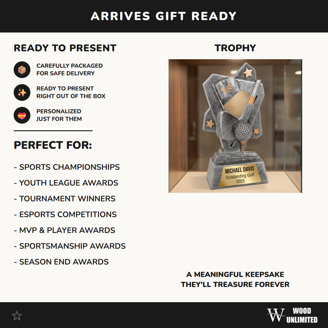 Golf Trophy | Personalized Golf Award | Custom Engraved Nameplate | Golf Tournament Gift | Golfer Recognition