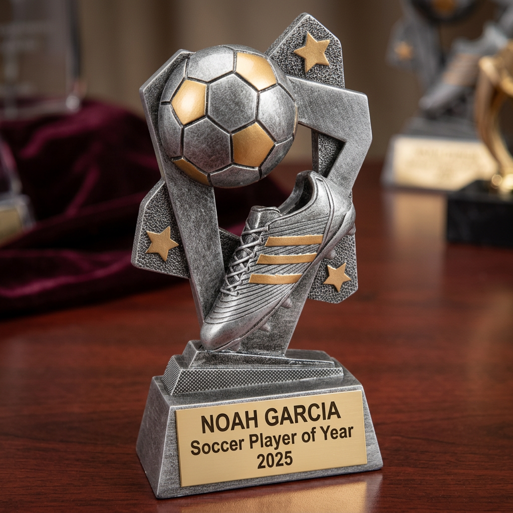 Soccer Trophy | Personalized Soccer Award | Custom Engraved Trophy | Team Gift | Soccer MVP | End of Season Trophy - View 2