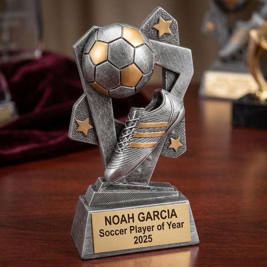 Soccer Trophy | Personalized Soccer Award | Custom Engraved Trophy | Team Gift | Soccer MVP | End of Season Trophy - View 2