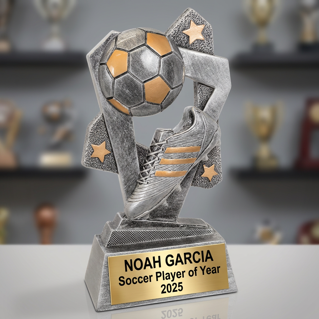 Soccer Trophy | Personalized Soccer Award | Custom Engraved Trophy | Team Gift | Soccer MVP | End of Season Trophy - View 3
