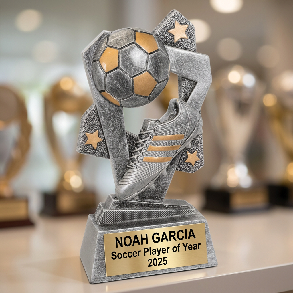 Soccer Trophy | Personalized Soccer Award | Custom Engraved Trophy | Team Gift | Soccer MVP | End of Season Trophy - View 4