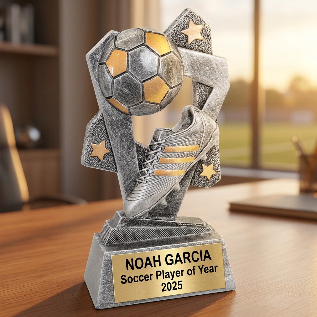 Soccer Trophy | Personalized Soccer Award | Custom Engraved Trophy | Team Gift | Soccer MVP | End of Season Trophy - View 5