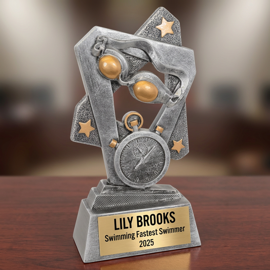 Swimming Trophy | Personalized Swim Award | Custom Engraved | Swim Team Gift | Recognition Trophy - View 2