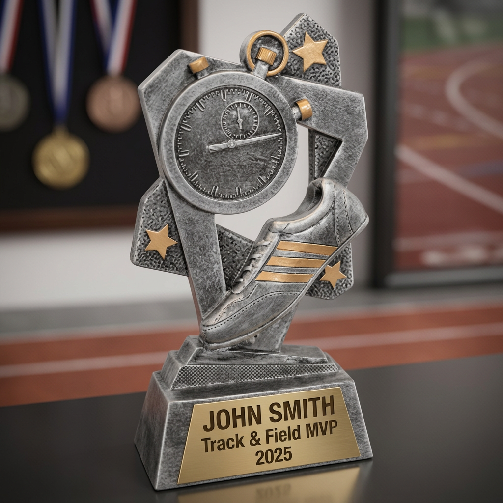 Personalized Track & Field Trophy | Custom Award | Laser Engraved | Sports Achievement | Team Gift - View 3