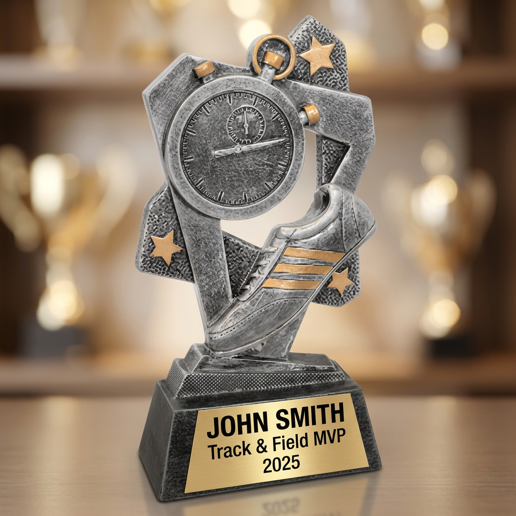 Personalized Track & Field Trophy | Custom Award | Laser Engraved | Sports Achievement | Team Gift - View 4