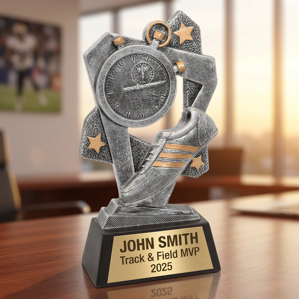 Personalized Track & Field Trophy | Custom Award | Laser Engraved | Sports Achievement | Team Gift - View 5