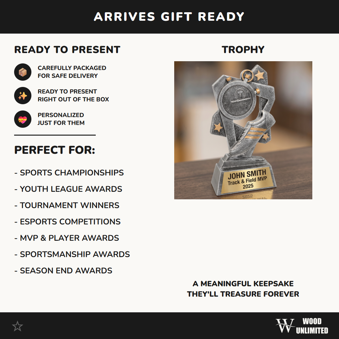 Personalized Track & Field Trophy | Custom Award | Laser Engraved | Sports Achievement | Team Gift