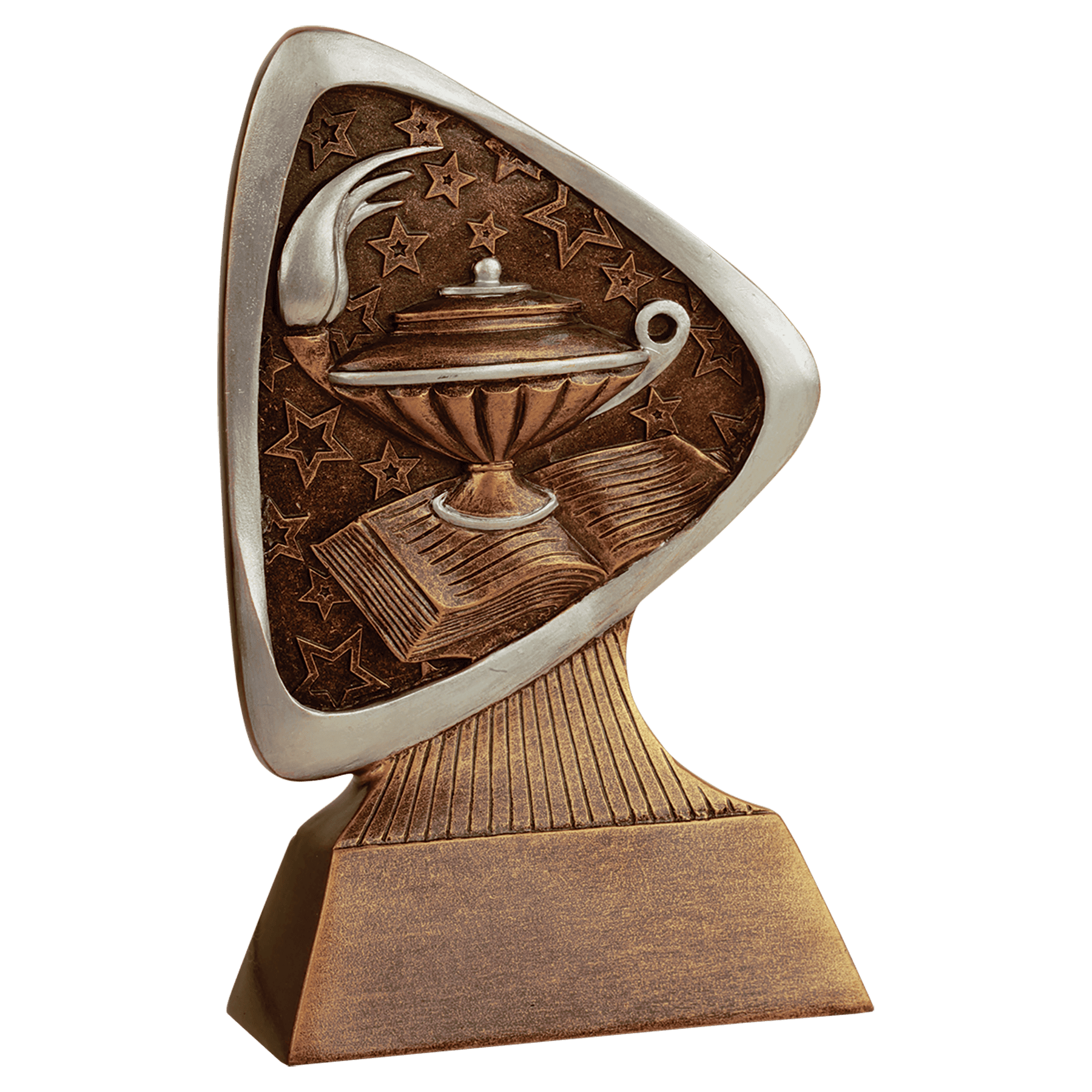 Personalized Academic Triad Award Trophy — custom engraved resin sport trophy for MVP, championship, and coach gifts — view 1