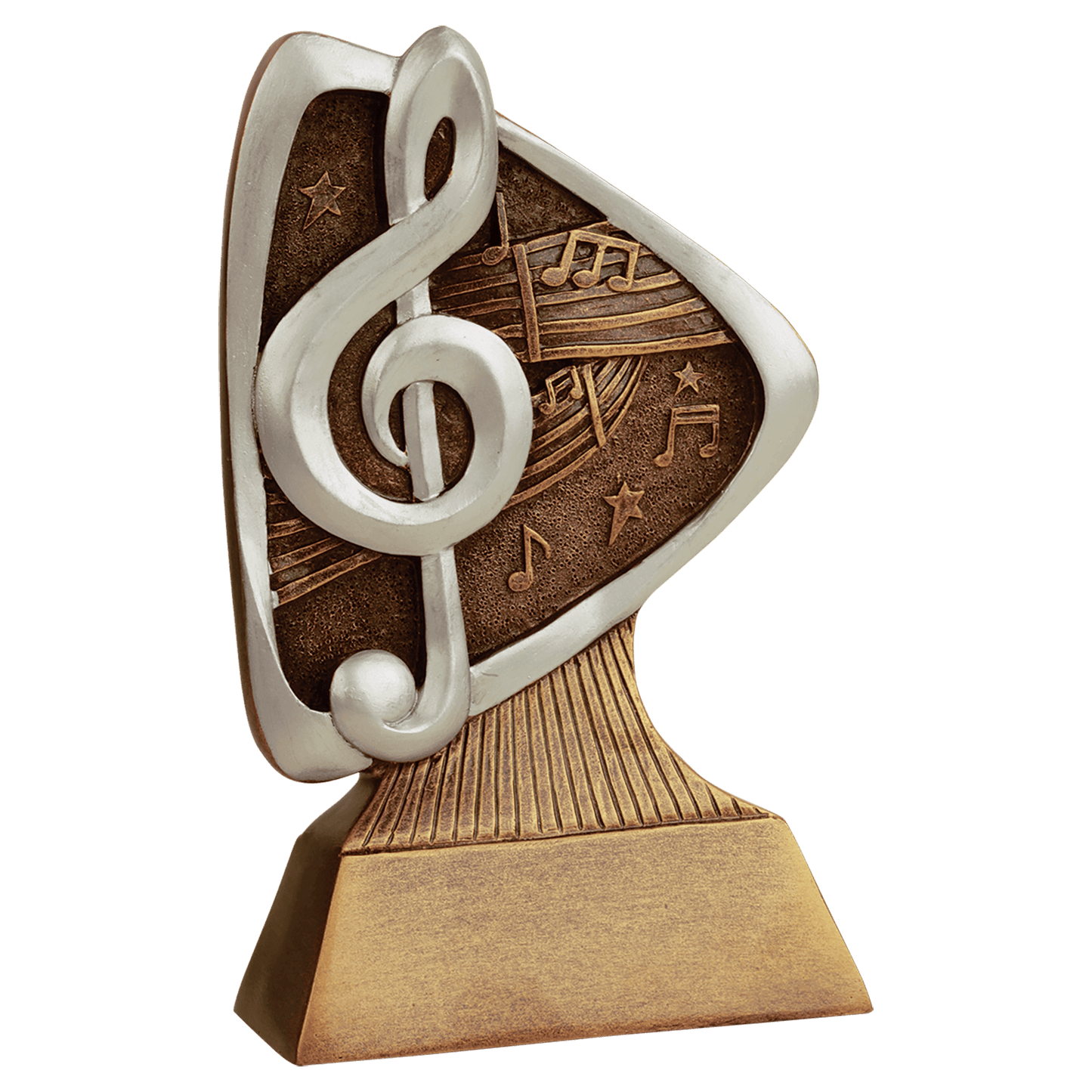 Personalized Music Triad Award Trophy — custom engraved resin sport trophy for MVP, championship, and coach gifts — view 1