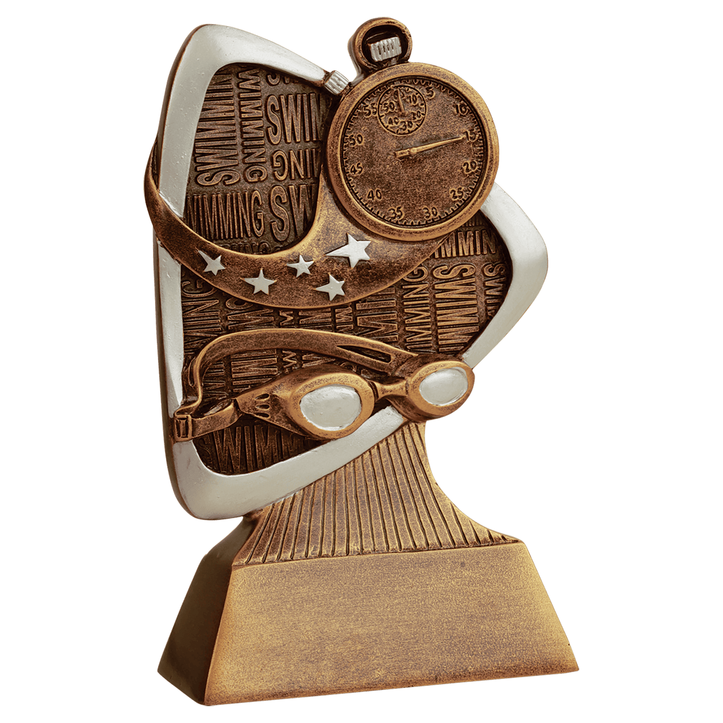 Personalized Swimming Triad Award Trophy — custom engraved resin sport trophy for MVP, championship, and coach gifts — view 1