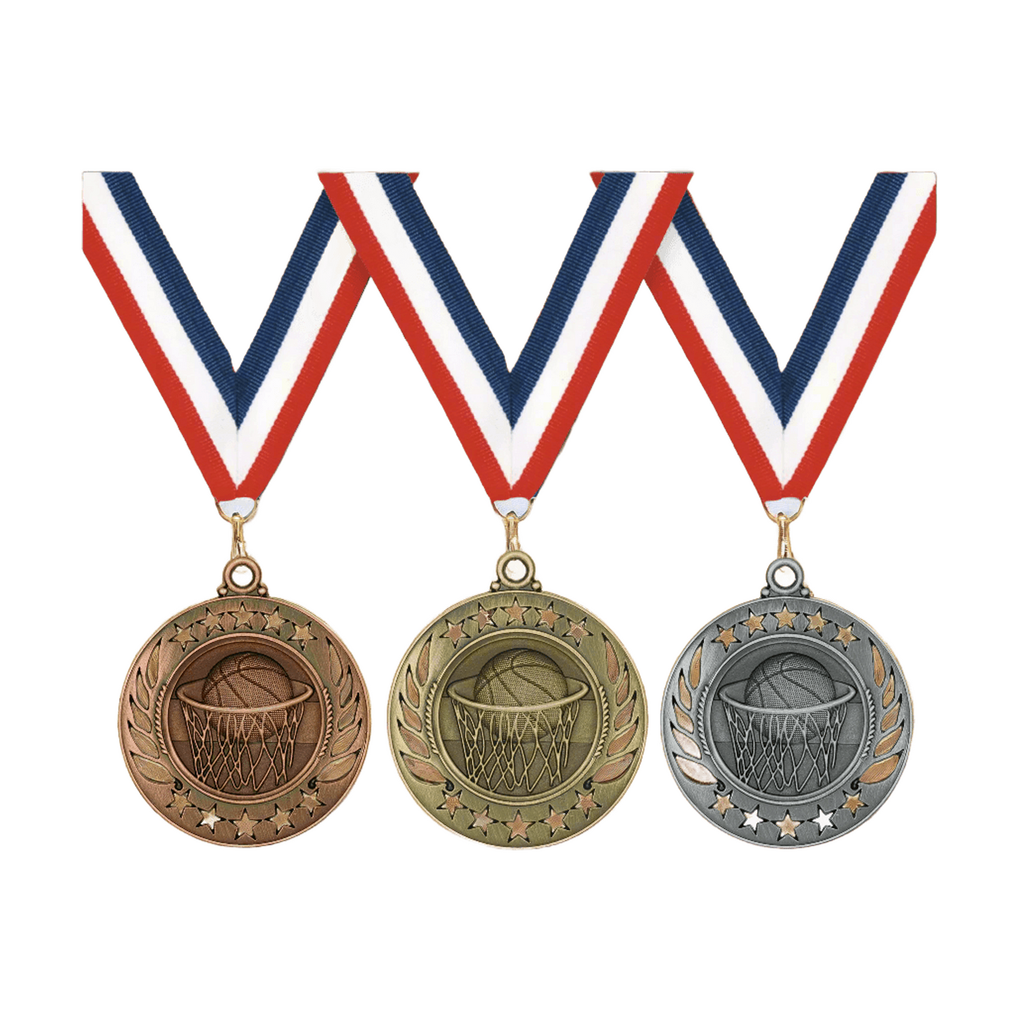 2 1/4" Basketall Team Bulk Medals for Tournaments, Championships, AAU Teams and Coaches