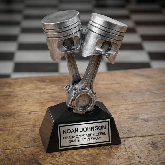 Personalized Car Show Trophy - Best in Show Award - Durable Automotive Gift - Custom Name Plate - View 1