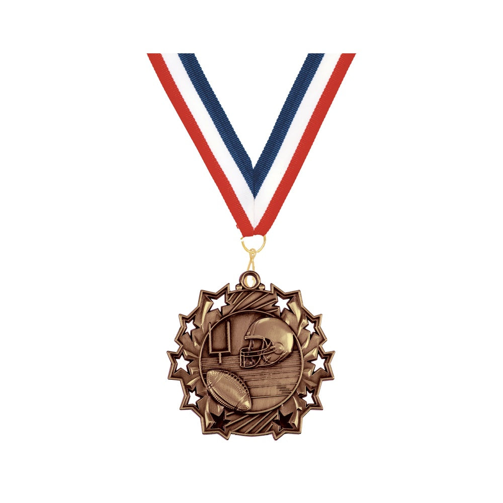 Personalized Football Team Medals, Football Player Medallions with Neck Ribbon, Football Player Awards for Players and Coaches